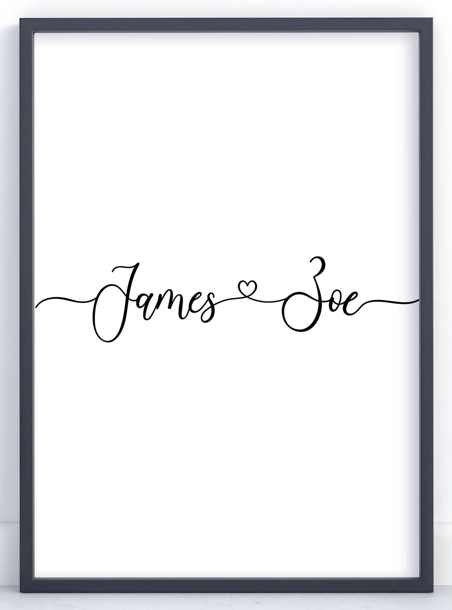 Name print with heart