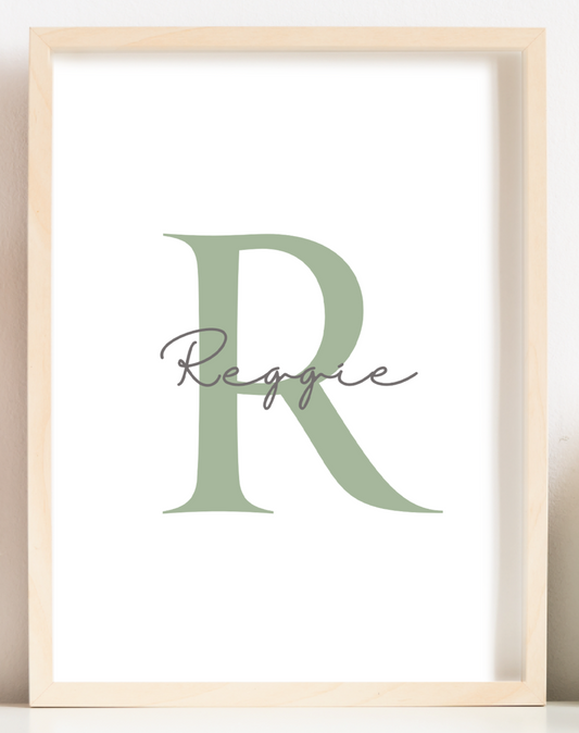 Inital print with name