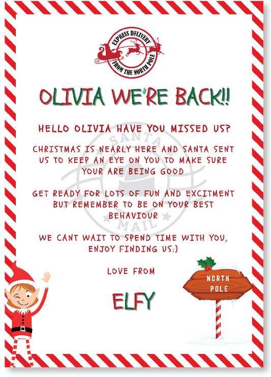 Letter from the Elf - We're back!